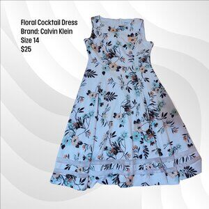 Calvin Klein Floral Cocktail Dress - Size 14